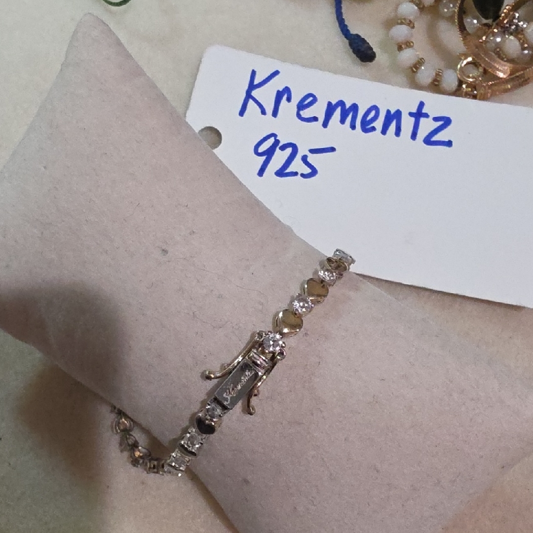 925 Sterling Silver Crystal Tennis Bracelet - Silver 85$
